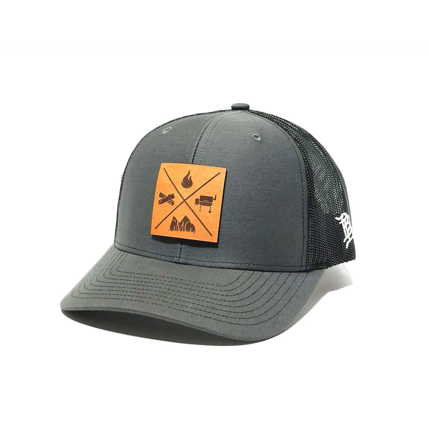 GMG DARK GREY TRUCKER HAT W/ LEATHER PATCH